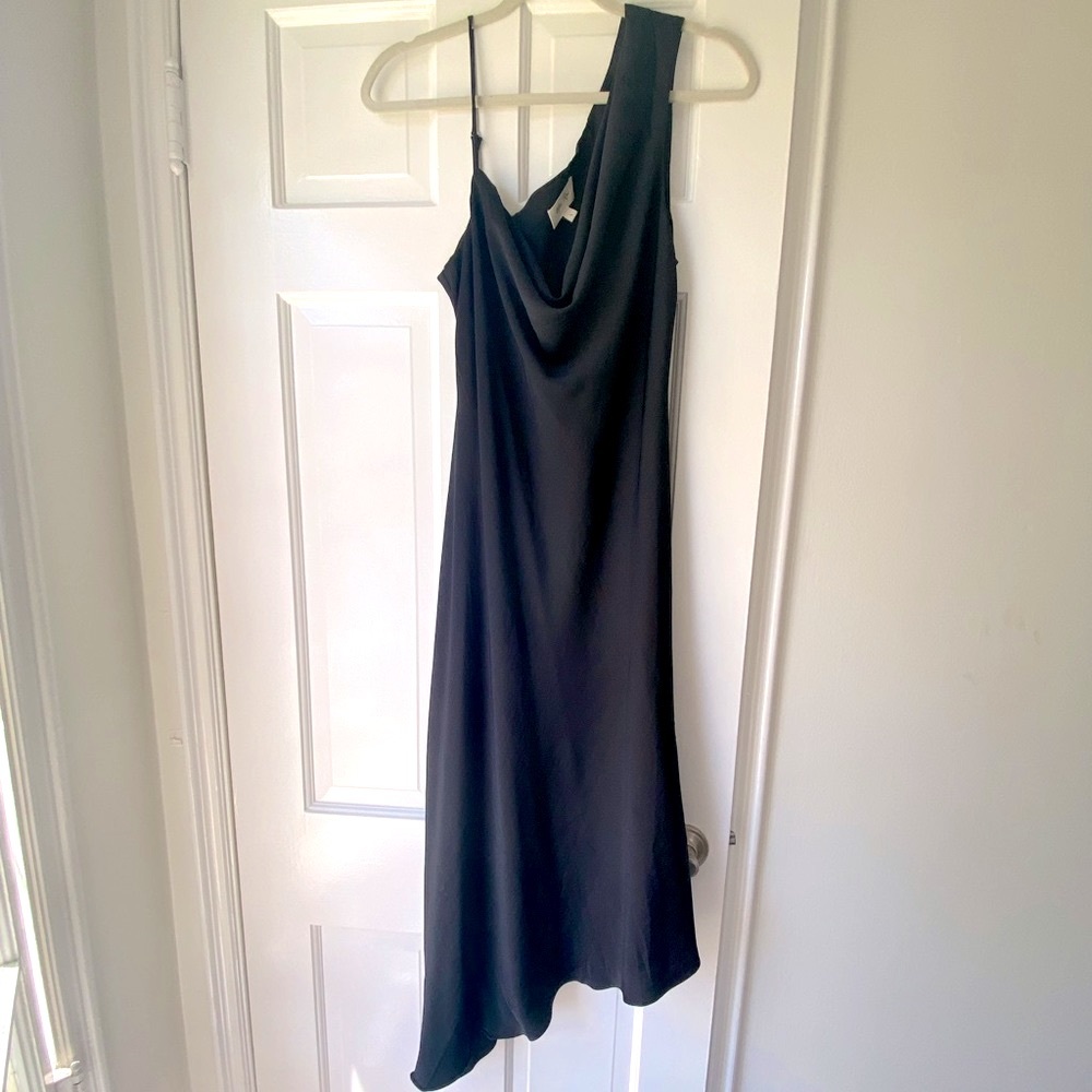 Asymmetrical Black A Line Dress